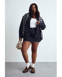 Boohoo - Plus Denim Shacket - Lyst