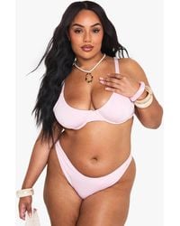 Boohoo - Plus Broderie Underwire Bikini Set - Lyst