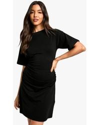 Boohoo - Ruched Side T-Shirt Mini Dress - Lyst