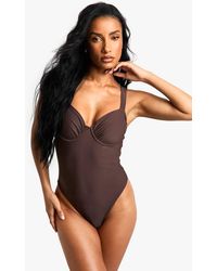 Boohoo - Swimwear Essentials Fuller Bust Balcony Bathing Suit - Lyst