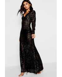 boohoo full length dresses