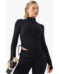 Boohoo - Ultra Sculpt Ruched Side Sports Jacket - Lyst