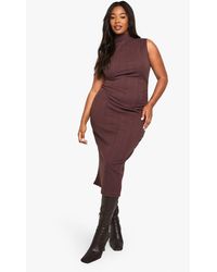 Boohoo - Plus Sleeveless High Neck Midi Dress - Lyst