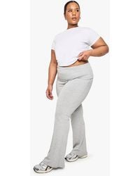 Boohoo - Plus Soft Touch Fold Over Flared Trouser - Lyst