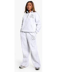 Boohoo - Plus La Embroidered Straight Leg Jogger - Lyst