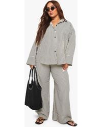 Boohoo - Plus Stripe Elasticated Waist Trouser - Lyst