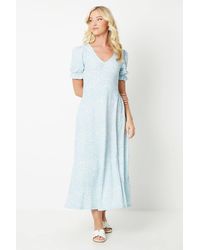 Dorothy Perkins - Abstract V Neck Short Sleeve Jersey Midi Dress - Lyst