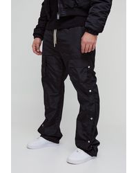 Boohoo - Plus Elasticated Waist Slim Flare Stacked Cargo Pants - Lyst