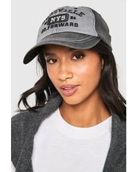 Boohoo - Acid Wash Distressed Slogan Cap - Lyst