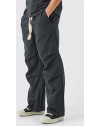 BoohooMAN - Elastic Waist Contrast Drawcord Extreme Baggy Trouser - Lyst