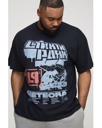 BoohooMAN - Plus Oversize T-Shirt mit lizenziertem Blockabsatz Print - Lyst