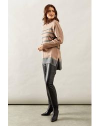Wallis - Colour Block Striped Poncho - Lyst
