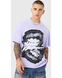BoohooMAN - Oversized Washed Homme Lip T-shirt - Lyst