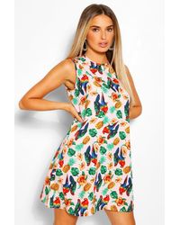 tropical pom pom beach dress
