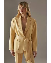 Warehouse - Tailored Tie Waist Blazer - Lyst