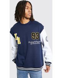 BoohooMAN Oversized La California Varsity Jogger in Blue for Men | Lyst