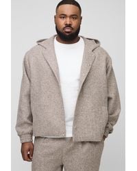 BoohooMAN - Plus Bouclee-Jacke mit Kapuze - Lyst