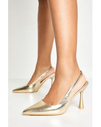 Boohoo - Slingback Pointed Stiletto Court Heels - Lyst