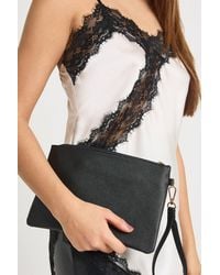 Boohoo - Basic Zip Top Clutch Bag - Lyst
