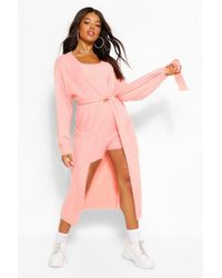 fluffy trim maxi robe