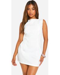 Boohoo - Petite Open Back Tailored Mini Dress - Lyst