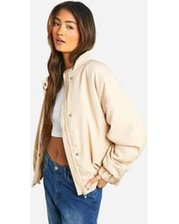 Boohoo - Oversized Collar Detail Bomber Jacket - Lyst