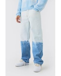 BoohooMAN - Baggy Rigid Bleached Jeans In Light Blue - Lyst