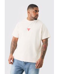 Boohoo - Plus Slim Fit Heavyweight Foam Print T-shirt - Lyst