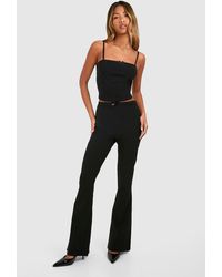 Boohoo - Bengaline Bow Detail Flare Trouser - Lyst