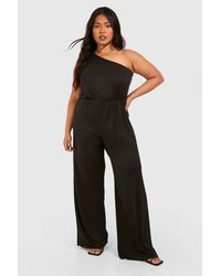Boohoo - Plus Super Soft Basic One Shoulder Beach Jumpsuit - Lyst