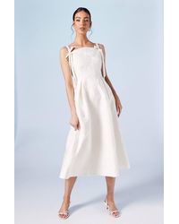 Coast - Jacquard Wedding Midi Dress With Tie Detail - Lyst