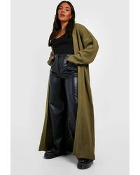 Boohoo - Plus Knitted Oversized Maxi Cardigan - Lyst