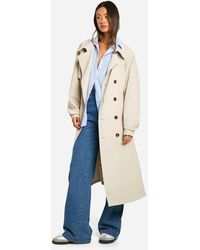 Boohoo - Tall Oversized Raglan Sleeve Trench Coat - Lyst
