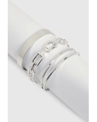 Boohoo - Chunky Bangle Bracelet 3 Pack - Lyst