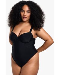 Boohoo - Plus Swimwear Essentials Balcony Bathing Suit - Lyst