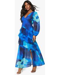 Boohoo - Floral Dobby Frill Detail Maxi Dress - Lyst