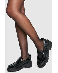 Boohoo - Patent Croc Chunky Loafers - Lyst