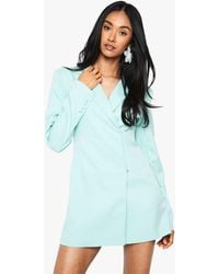 Boohoo - Structured Oversized Wrap Over Blazer Dress - Lyst