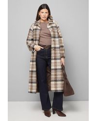 Wallis - Button Through Flannel Coat - Lyst