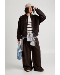 Boohoo - Wool Look Bomber Jacket - Lyst