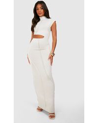 Boohoo - Exposed Seam Cut Out Maxi Dress - Lyst