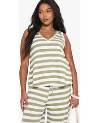 Boohoo - Plus V Neck Slouchy Knitted Top - Lyst