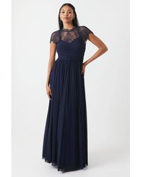 Coast - Lace Top Wrap Waist Chiffon Bridesmaid Dress - Lyst