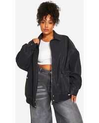 Boohoo - Plus Vintage Look Faux Leather Super Oversized Bomber Jacket - Lyst