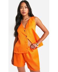 Boohoo - Textured Linen Look Relaxed Fit Shorts - Lyst