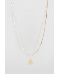Boohoo - Dainty Layered Pendant Necklace - Lyst