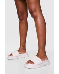 Boohoo - Quilted Chunky Sliders - Lyst