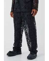 BoohooMAN - Relaxed Fit Lace Suit Trouser - Lyst