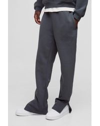 BoohooMAN - 330Gsm Regular Fit Split Hem Sweatpants - Lyst