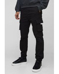 BoohooMAN - Slim Elasticated Woven Cargo Trousers - Lyst
